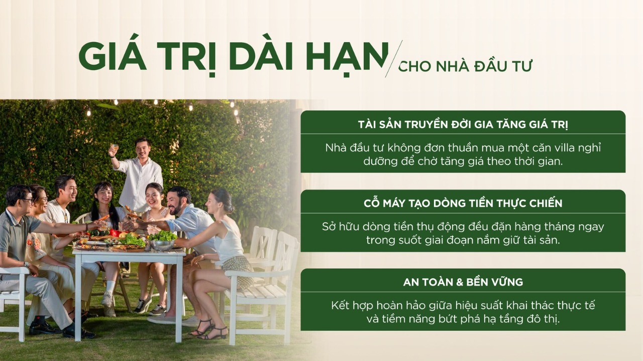 Giá trị dài hạn: tài sản truyền đời, cỗ máy tạo dòng tiền thực chiến, và sự an toàn từ khai thác thực tế cộng tiềm năng hạ tầng.