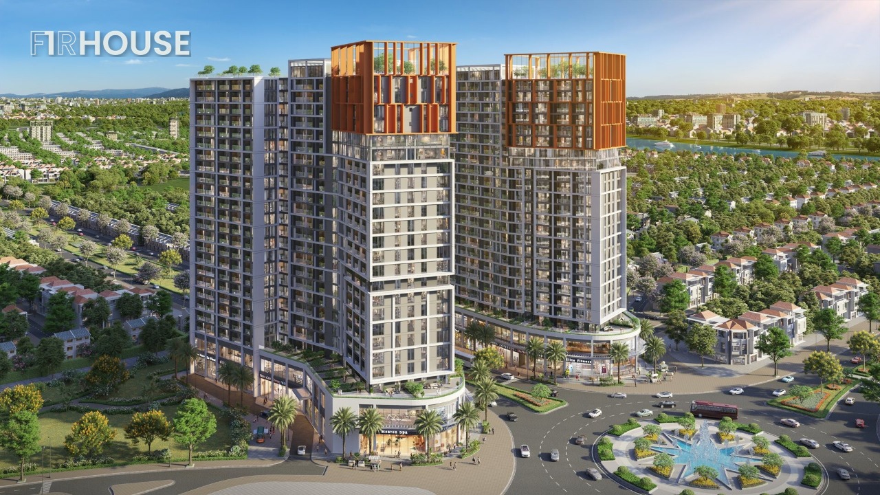 Phối cảnh tổng thể hai tòa Cora Tower giữa khu đô thị Nam Hòa Xuân, Đà Nẵng.