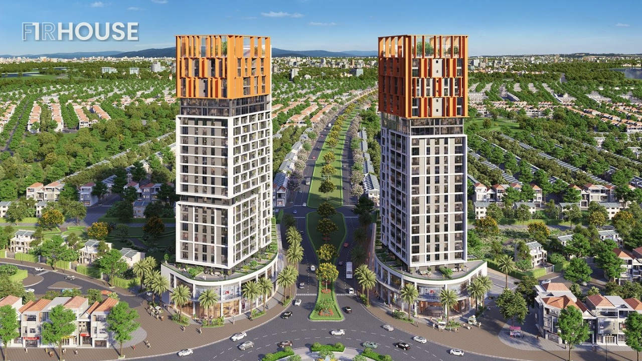 Toàn cảnh Cora Tower giữa khu đô thị Nam Hòa Xuân đã hình thành dân cư.