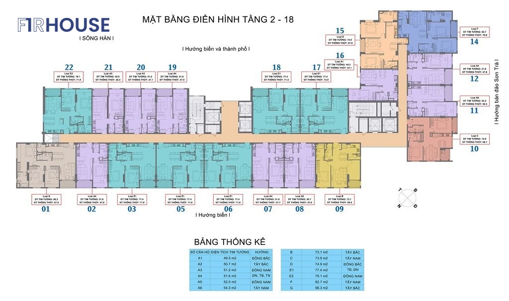 Mặt bằng tầng điển hình Sơn Trà Ocean View