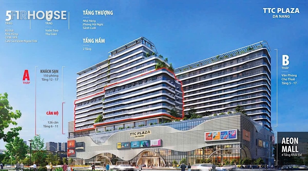 Phối cảnh TTC Plaza về đêm