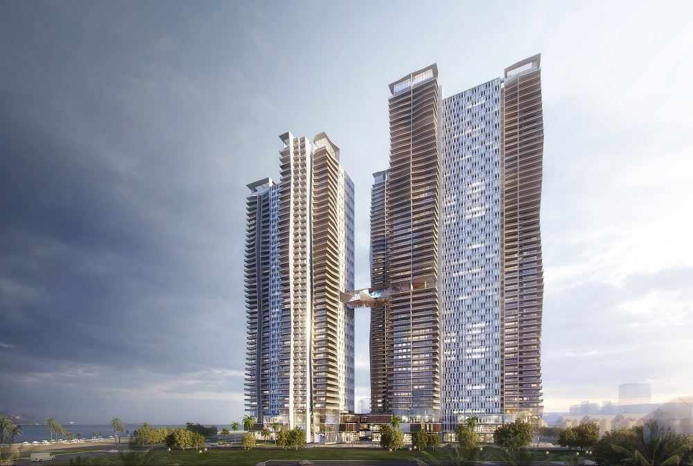 Phối cảnh tổng thể 4 tháp Wyndham Soleil bên biển Mỹ Khê