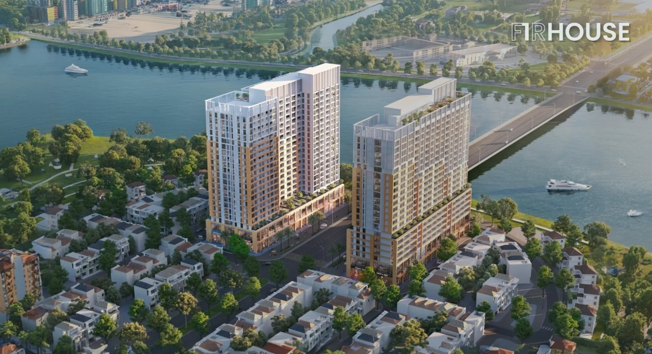 Mặt bằng tầng điển hình Spana Tower — đa số căn hướng view sông.