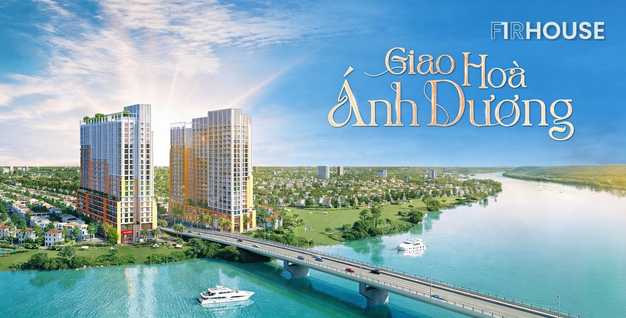 Phối cảnh tổng thể Spana Tower ven sông Cẩm Lệ, khu đô thị Sun NeO City, Đà Nẵng.