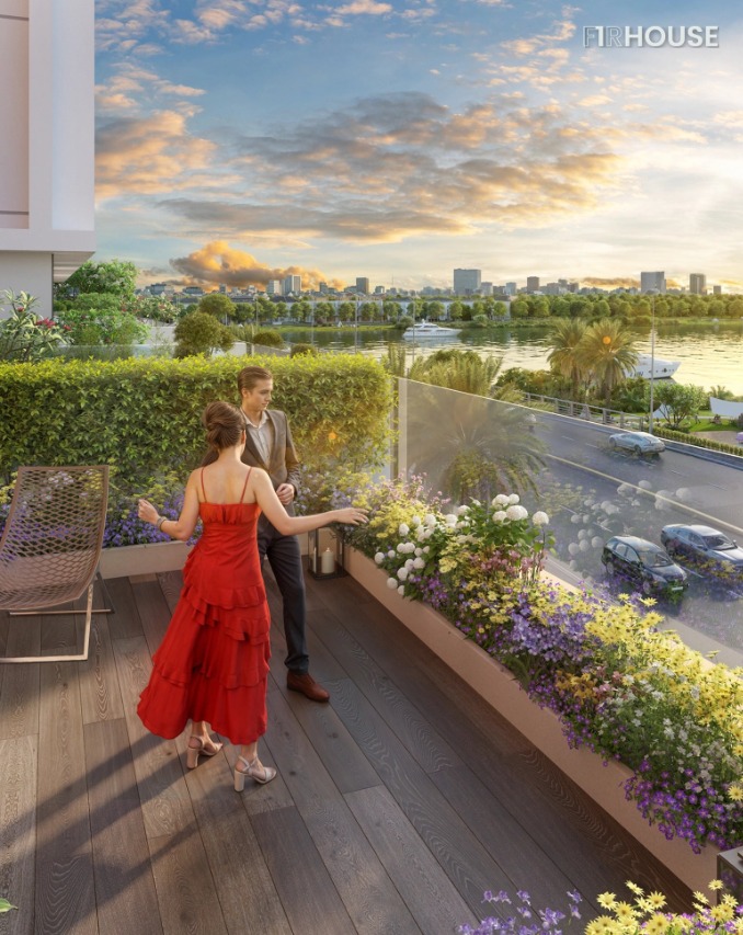 Tầm nhìn ra sông từ căn hộ Spana Tower — yếu tố hấp dẫn khách thuê và giữ giá.