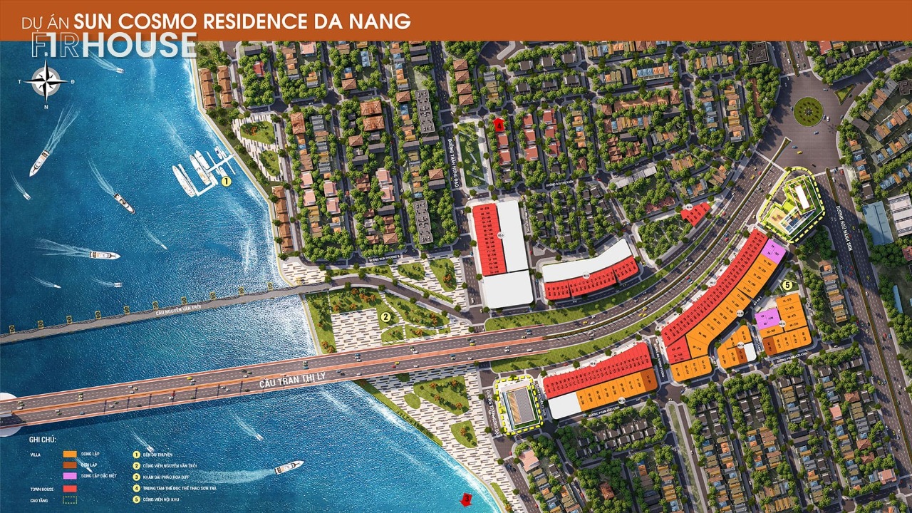 Mặt bằng tổng thể dự án Sun Cosmo Residence Đà Nẵng.
