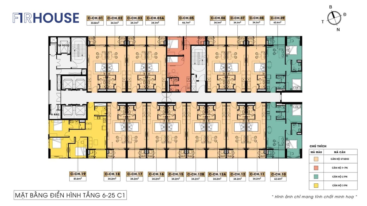Mặt bằng tầng điển hình Sun Costa Residence.