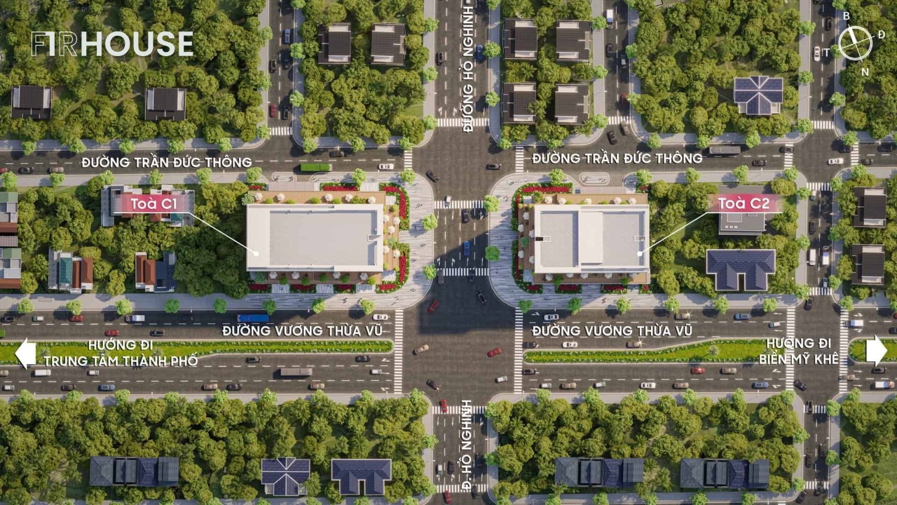Tổng mặt bằng phân bổ tiện ích và khối căn hộ Sun Costa Residence.