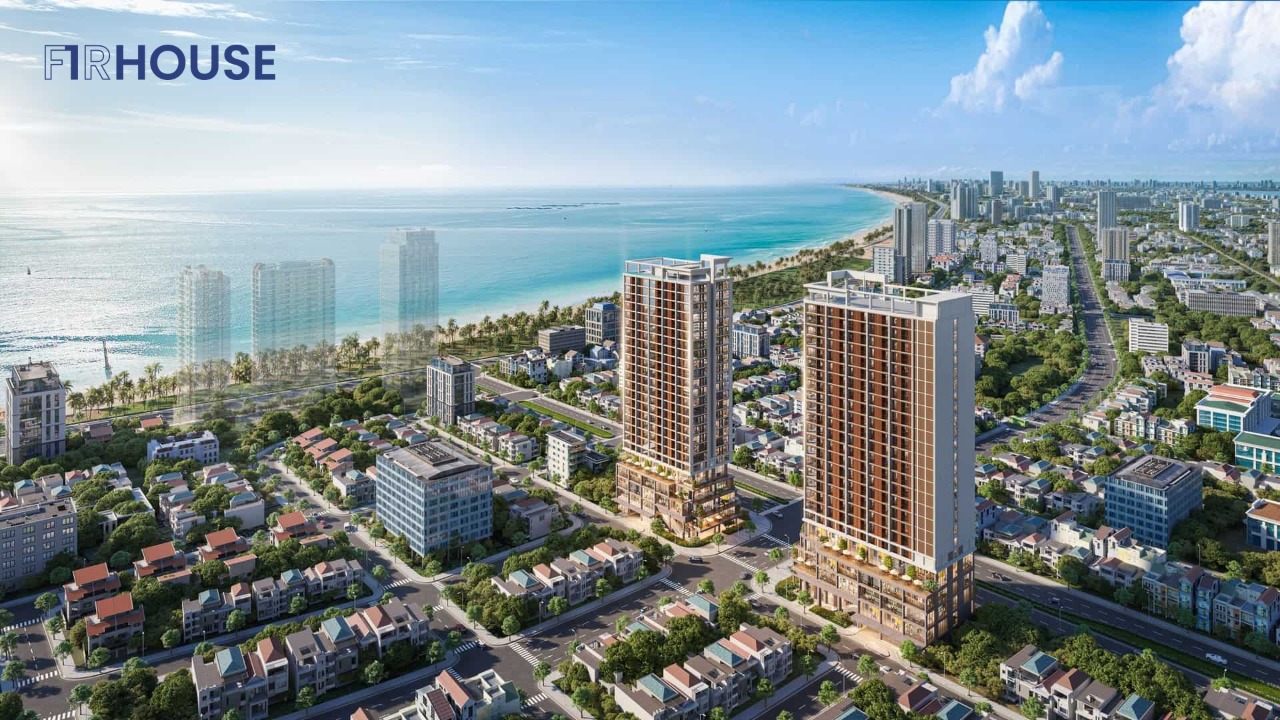 Toàn cảnh Sun Costa Residence nhìn ra biển và thành phố Đà Nẵng.
