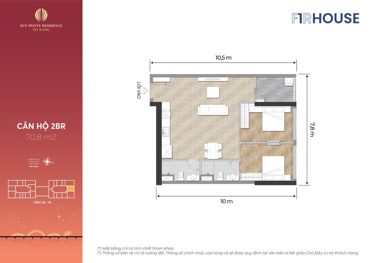 Layout căn điển hình Sun Ponte Residence – mẫu 06