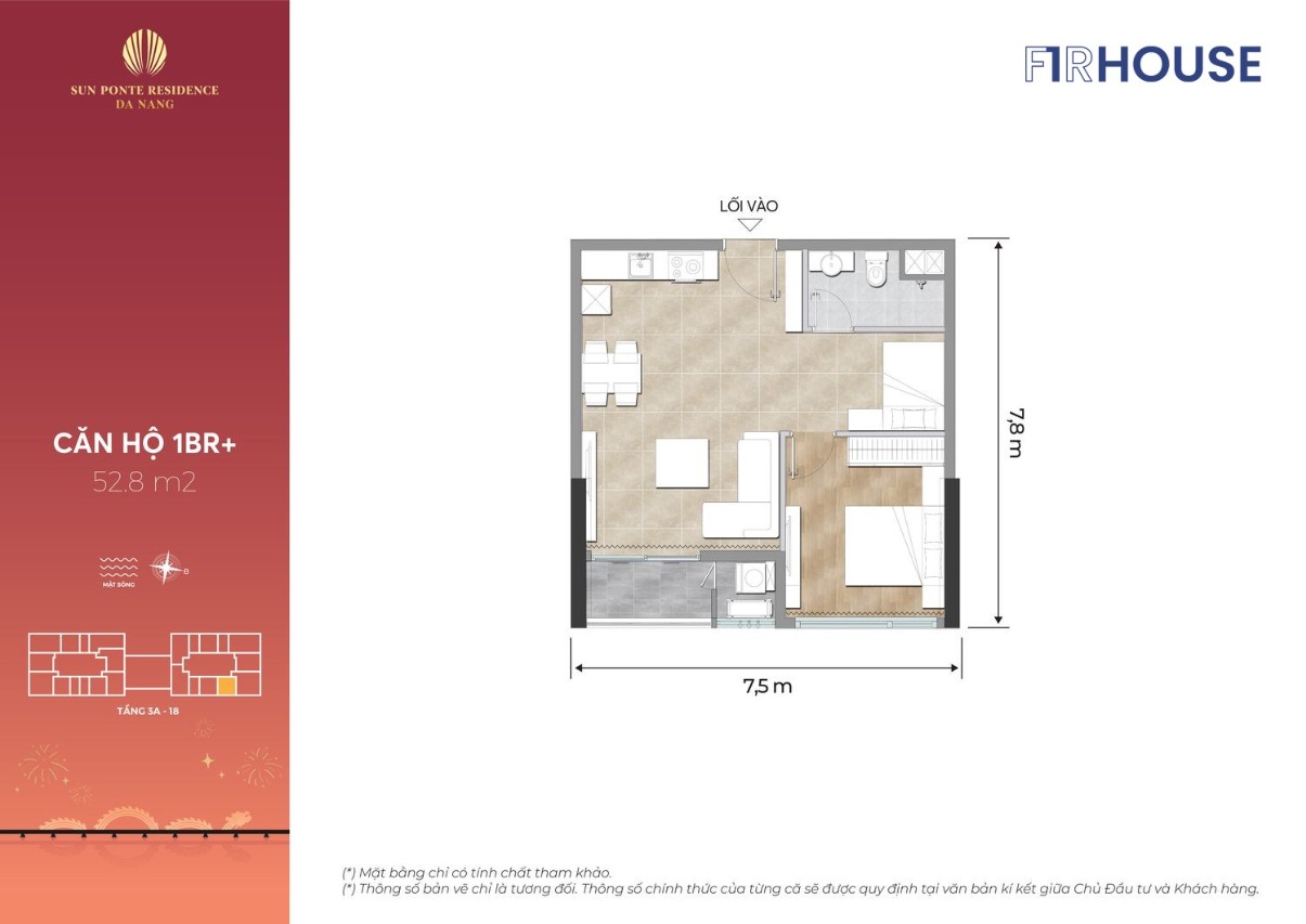 Layout căn điển hình Sun Ponte Residence – mẫu 07