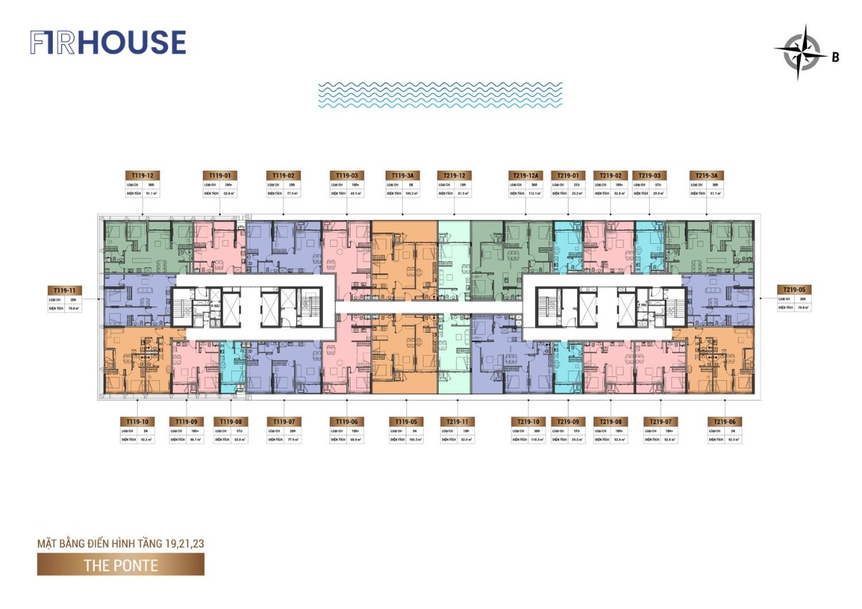 Mặt bằng tầng 19, 21, 23 – Sun Ponte Residence Đà Nẵng