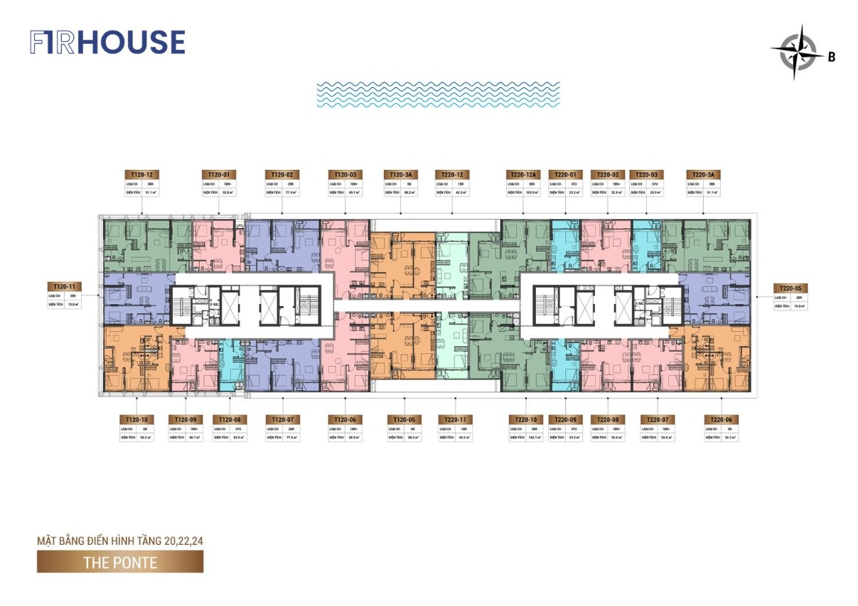 Mặt bằng tầng 20, 22, 24 – Sun Ponte Residence Đà Nẵng