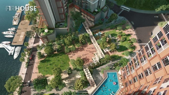 Công viên và không gian cảnh quan nội khu Sun Symphony Residence.