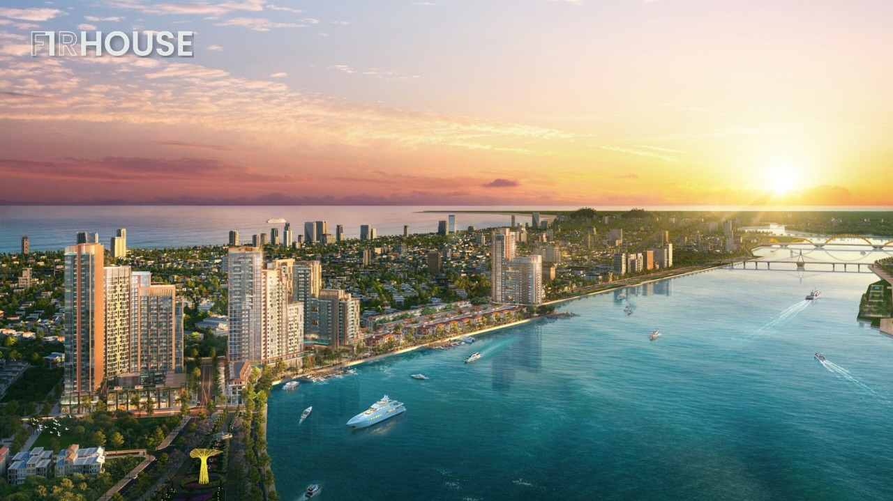 Phối cảnh tổng thể Sun Symphony Residence bên mặt sông Hàn, Sơn Trà, Đà Nẵng.