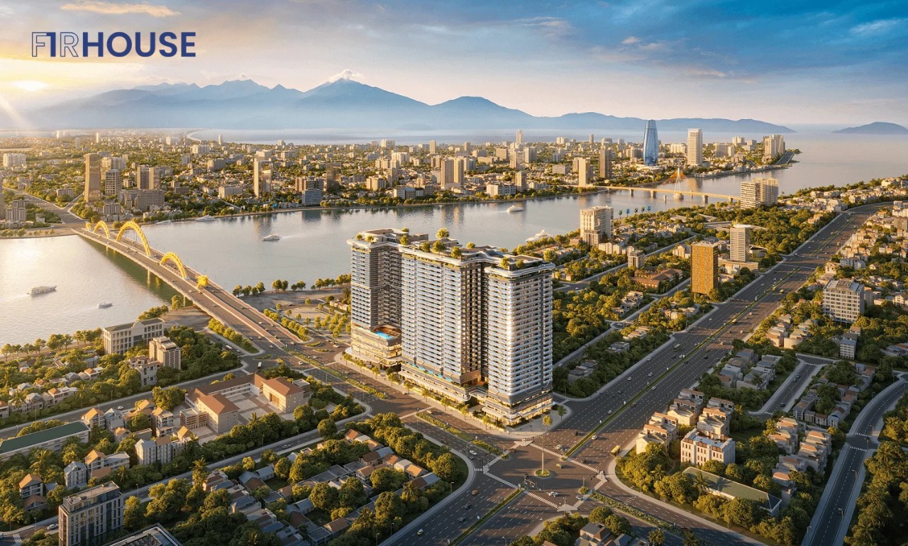 Phối cảnh The Legend bên sông Hàn, cạnh Cầu Rồng