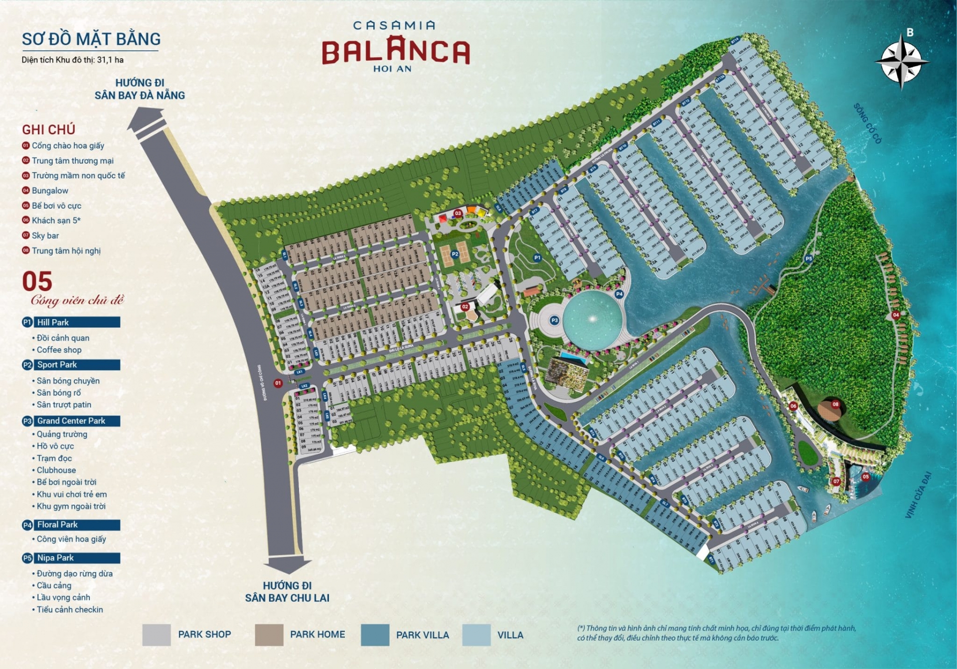 Sơ đồ mặt bằng tổng thể dự án Casamia Balanca Hội An 31,1 hecta