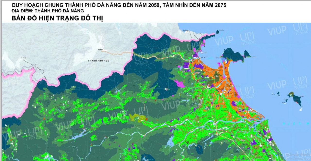 Bản đồ hệ thống đô thị Đà Nẵng quy hoạch đến 2050